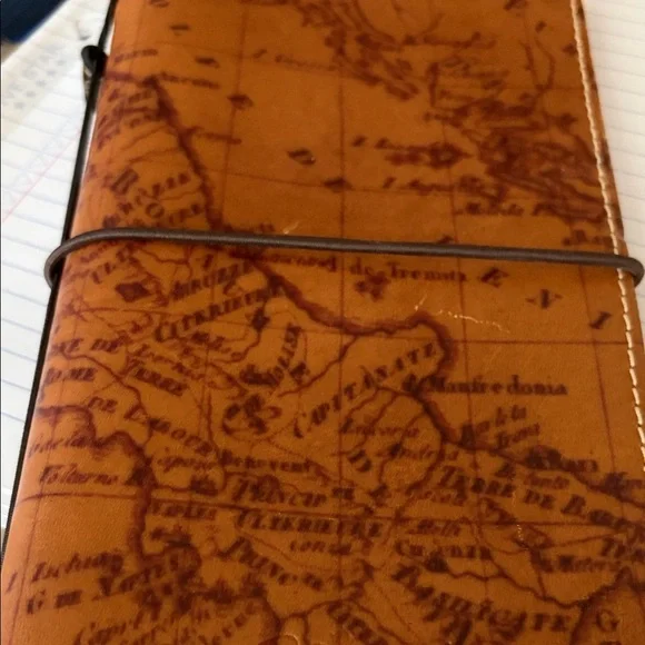 Patricia Nash Leather “Vinci Map Riot Rust” Leather Journal Cover refillable. - Picture 7 of 9